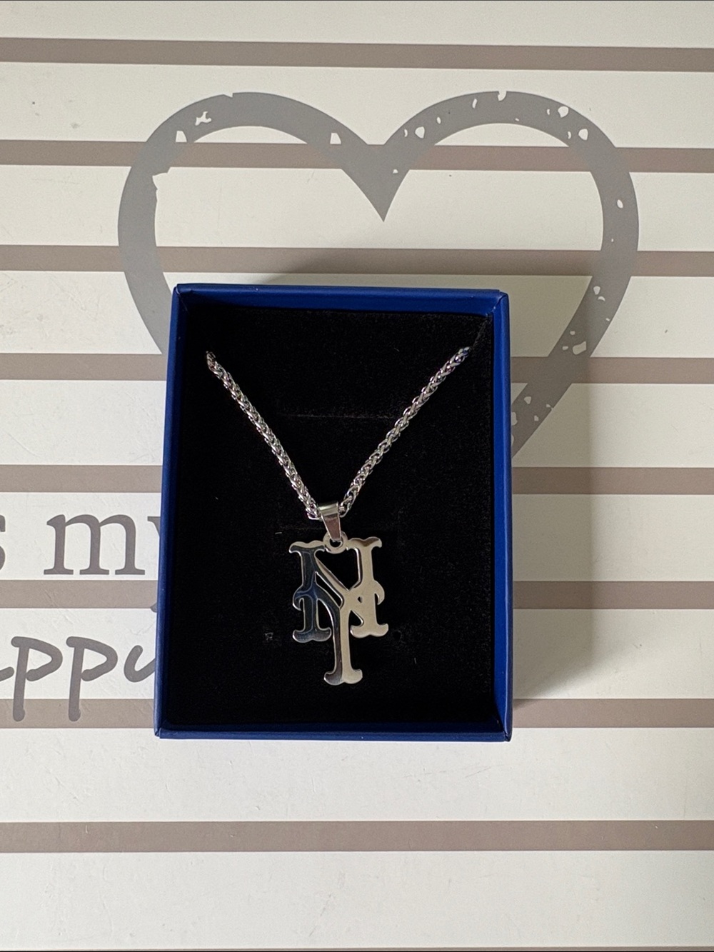 NYMets Pendant Necklace in Silver Color Stainless
